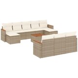 Maison Chic Seti vrtnega pohištva - Vrtna garnitura - Vrtni pohištvo set 11-delna z blazinami bež poli ratan, (21796442) | Shoptok.si