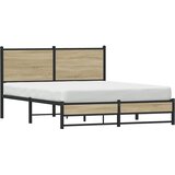  Metalni okvir kreveta bez madraca boja hrasta sonome 150x200 cm Slike