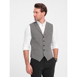 Ombre Men's jacquard jacket with lapels - graphite | Shoptok.si