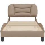  Posteljni okvir z vzglavjem kapučino 80x200 cm umetno usnje, (21081478) | Shoptok.si