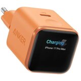 Anker Nano 45W putni zidni punjač sa ekranom, USB-C port, narandžasti Cene