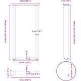  Noge za barski stol U-oblika 2 kom Bijele 50 x (100-101) cm Čelik | shoptok.hr
