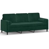  Trosjed s ukrasnim jastucima tamnozeleni 180 cm baršunasti Zelena | Shoptok.si