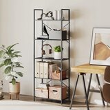  Polica za knjige samostojeća 5 polica metalni okvir 60x30x170 5 cm crna | shoptok.hr