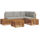  Set vanjskih sofa Prirodna i svijetlo siva 59 x 59 x 37 cm | Eponuda.com