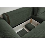 MID.YOU KOTNA SEDEŽNA GARNITURA, rebrasti žamet temno zelena | Shoptok.si