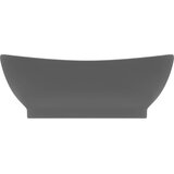  Razkošen umivalnik ovalen mat temno siv 58,5x39 cm keramika, (21409156) | Shoptok.si