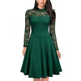 Fenzy Oprijeta Midi Obleka S Čipko, Zelena | Shoptok.si