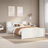 vidaXL Knjižna postelja brez vzmetnice bela 140x200 cm trdna borovina | Shoptok.si