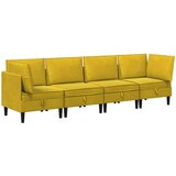  Komplet pohištva za dnevno sobo z blazino 4 pcs Rumena Žamet, (5000272731) | Shoptok.si