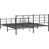 Metalni okvir kreveta uzglavlje i podnožje crni 200x200 cm | shoptok.hr