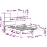 vidaXL Krevet s regalom z knjige bez madraca bijeli 140x200cm borovina | shoptok.hr