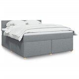 vidaXL Box spring postelja z vzmetnico svetlo siva 180x200 cm blago | Shoptok.si