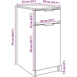 vidaXL Ormarić za radni stol boja staro drvo 33x50x75 cm drveni | shoptok.hr