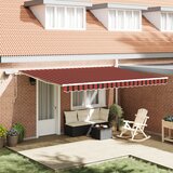 vidaXL Ročna zložljiva tenda z LED oranžna in rjava 450x300 cm Cene