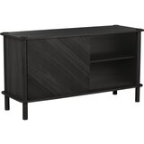 UMAGE Crna vitrina od punog hrasta s kliznim vratima 135x73,5x48 cm Italic – | shoptok.hr