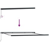 Tenda na uvlačenje antracit-bijela 4x3 m od tkanine i aluminija | shoptok.hr