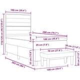  Krevet s podlogom s madracem i klupom krem 100x200 cm tkanina | shoptok.hr