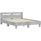  Okvir kreveta s uzglavljem siva boja betona 150 x 200 cm drveni | Eponuda.com