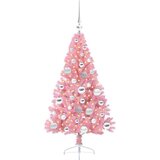 vidaXL Umjetna preddekorirana božićna jelka Roza 120 cm PVC | Shoptok.si