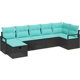  Set sofe s jastukom s pohranom 7 pcs Crna i Tirkizna poliratan | shoptok.hr