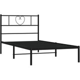  Metalni okvir za krevet s uzglavljem crni 75x190 cm | shoptok.hr
