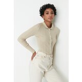 Trendyol Stone Soft Textured Polo Neck Knitwear Cardigan Cijene