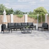 vidaXL Sjedeća garnitura za vrt 7 pcs Antracitno siva Čelik | shoptok.hr