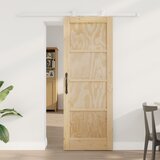 vidaXL Drsna vrata s kompletom strojne opreme 73.5x198.5 cm iz trdega lesa bora, Notranja vrata 'ORKDAL'73.5x198.5x4 cm iz trdega lesa bora Cene