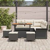 vidaXL Vrtna sedežna garnitura z blazino 9 pcs Črna poli ratan, (5000154943) | Shoptok.si