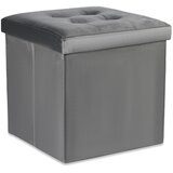  Sklopivi tabure L s gumbima - 38x38x38cm baršunasto siva | shoptok.hr