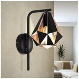 Eglo Carlton 4 zidna lampa E27, crna/bakar, 43057 | shoptok.hr