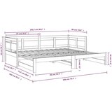  Dnevni ležaj na izvlačenje crni 2x (80x200) cm masivna borovina | shoptok.hr