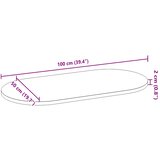 Stolna ploča 100x50x2 cm od ovalna masivna hrastovina | shoptok.hr