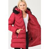 Dewberry Z6759 LADIES COAT-BURGUNDY Cene