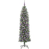 vidaXL Umetno vitko božično drevo med 300 LED Zelena in bela 210 cm | Shoptok.si
