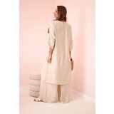 Kesi Włoski Women's viscose set, tunic and wide trousers beige | Shoptok.si