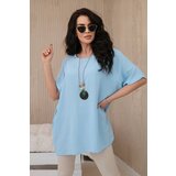 Kesi Oversized blouse with blue pendant Cijene