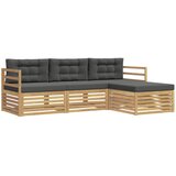 vidaXL Zunanja garnitura za sedenje 4 pcs Bela in antracit Poliester, (5000269863) | Shoptok.si