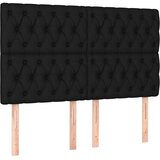  Uzglavlje Crno 160x7x118/128 cm Tkanina | shoptok.hr