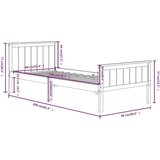  Za krevet od masivne borovine tamnosmeđi 90 x 200 cm | shoptok.hr