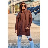 Kesi Insulated sweatshirt with slits on the sides brown | Shoptok.si