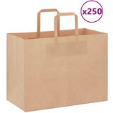 vidaXL Papirnate vrećice 250 kom s ručkama smeđe 32x17x25 cm Cijene