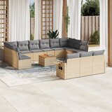 vidaXL 14-dijelni set vrtnih sofa s jastucima poliratan Bež | shoptok.hr