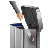simplehuman Željezna kanta za smeće 34+24 l za odvojeni otpad/s pedalom u mat srebrnoj boji – | shoptok.hr