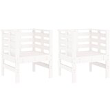 Maison Chic Vrtni Stoli - Stol za vrt 2 kosa bele barve 61,5x53x71 cm trdna borovina JS498, (21877323) | Shoptok.si