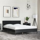 Maison Chic Posteljni okvir - Dvoposteljna postelja - Zakonska postelja črn 135x190 cm inženirski les in kovina-J13759, (21762045) | Shoptok.si