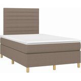  box spring s madracem LED smeđesivi 120 x 200 cm tkanina | shoptok.hr