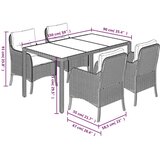  5-dijelni vrtni blagovaonski set s jastucima od poliratana crni Crna 150 cm table length | shoptok.hr
