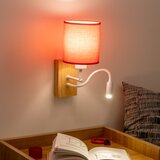  Brilagi - LED zidna lampa NUBILA WOOD 1xE27/25W/230V + LED/3W hrast/crvena | Eponuda.com